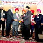 PCS-Night-2019_Cheif-guest-Beant-Singh-Boparai-being-honored-by-PCS-Chairman-Gurdeep-Singh-Nandra-President-Harwinder-Paul-Singh-Lail-and-PCS-officials