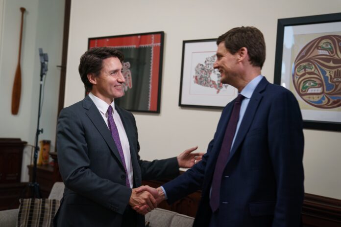 Justin Trudeau and David Eby. Photo: Twitter