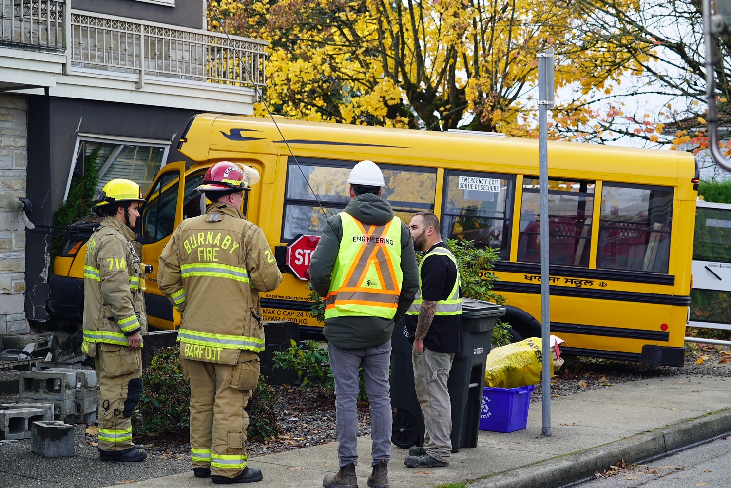 11 people taken to hospital after school bus crashes into home in Burnaby,  B.C., first responders say