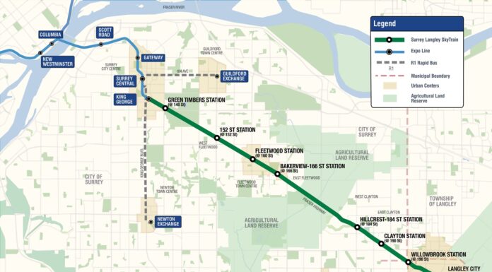 Surrey Langley SkyTrain: All 8 stations along the 16-kilometre extension are now under construction
