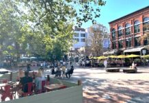 Sundays are for strolling on Gastown’s Water Street in Vancouver this summer