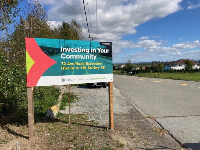 SURREY 152 St and 72 Ave project sign