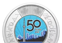 Royal Canadian Mint celebrates 50th anniversary of CN Tower with glowing coins
