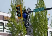 Delta crash leaves motorcycle on traffic light pole; watch the sequence (Sunday update)