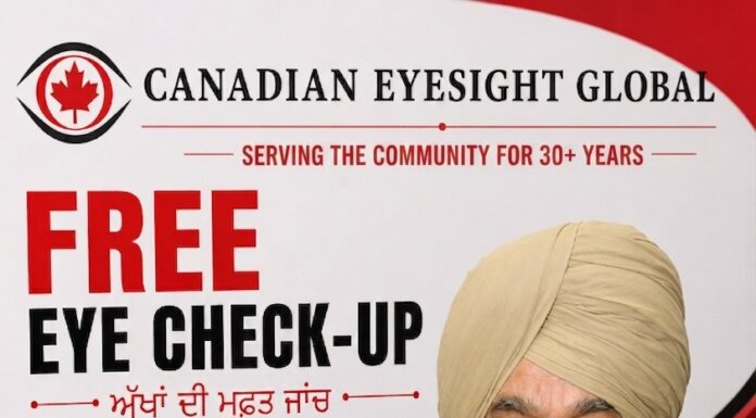 Canadian Eyesight Global honors founder Anup Singh Jubbal with free Surrey eye clinic on June 14