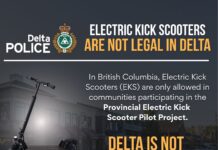 Delta Police warn electric kick scooters are not permitted