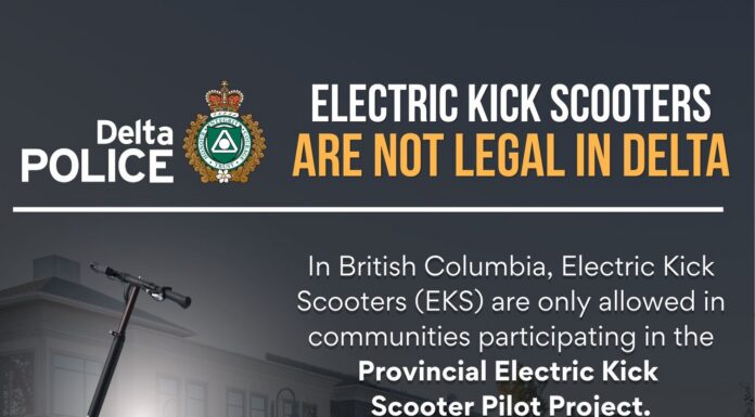 Delta Police warn electric kick scooters are not permitted