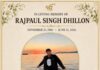 IN LOVING MEMORY OF RAJPAUL SINGH DHILLON