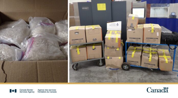 CBSA officers seize 300 kg of meth, 80 kg of cocaine at Coutts port of entry in Alberta