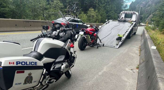 Learner gets motorcycle impounded for traveling at 177 km/h in an 80 zone on Highway 99