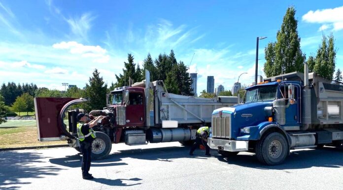 Coquitlam RCMP remove 12 unsafe commercial vehicles from roadways