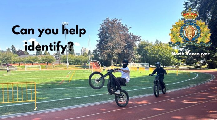 North Van RCMP: Can you identify e-scooter and e-dirt bike riders on local track?
