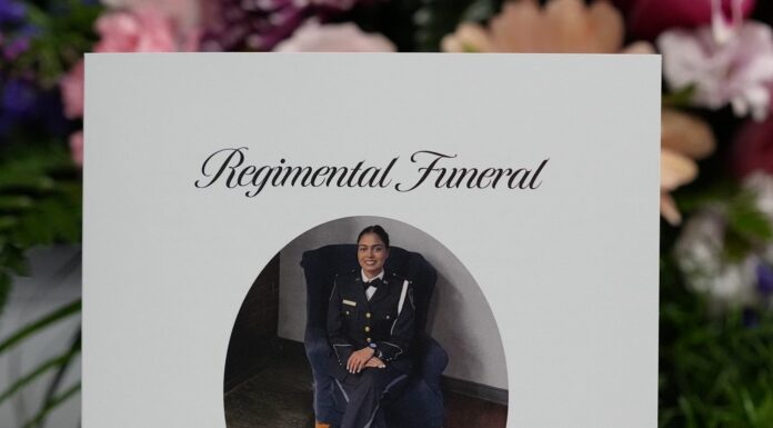 Regimental funeral for correctional officer Ramandeep Kaur Maan who died in a collision