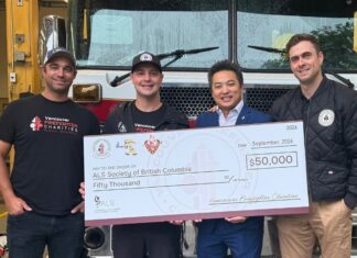 Vancouver Firefighter Charities raises record $50,000 for ALS Society of BC